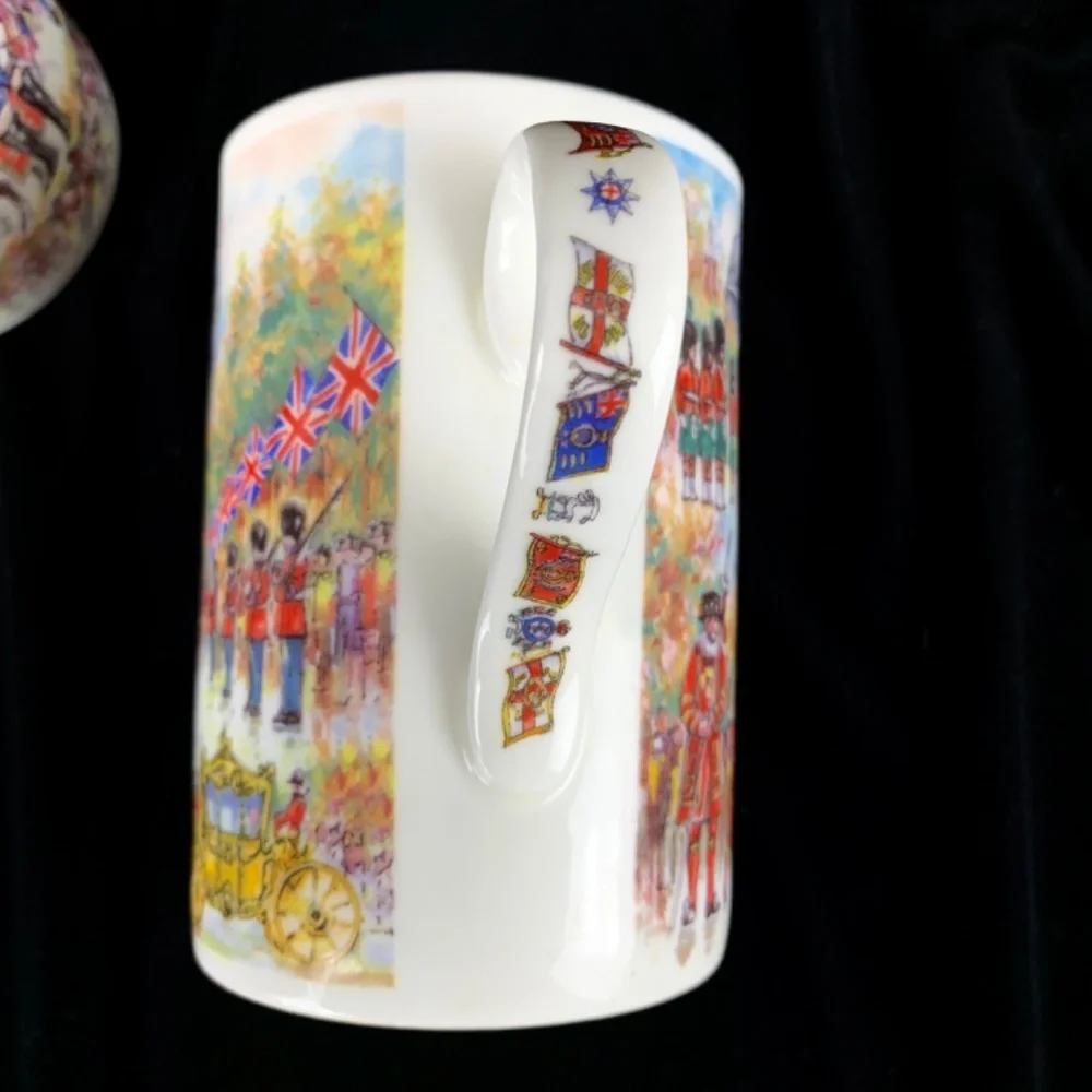 James Sadler 2 Mugs Bone China Pomp and Ceremony Parade Horses Soldiers Flags - Picture 4 of 14